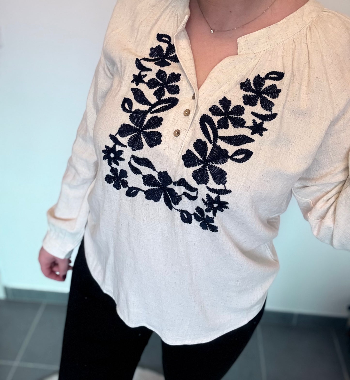 Blouse beige bohème Maddy