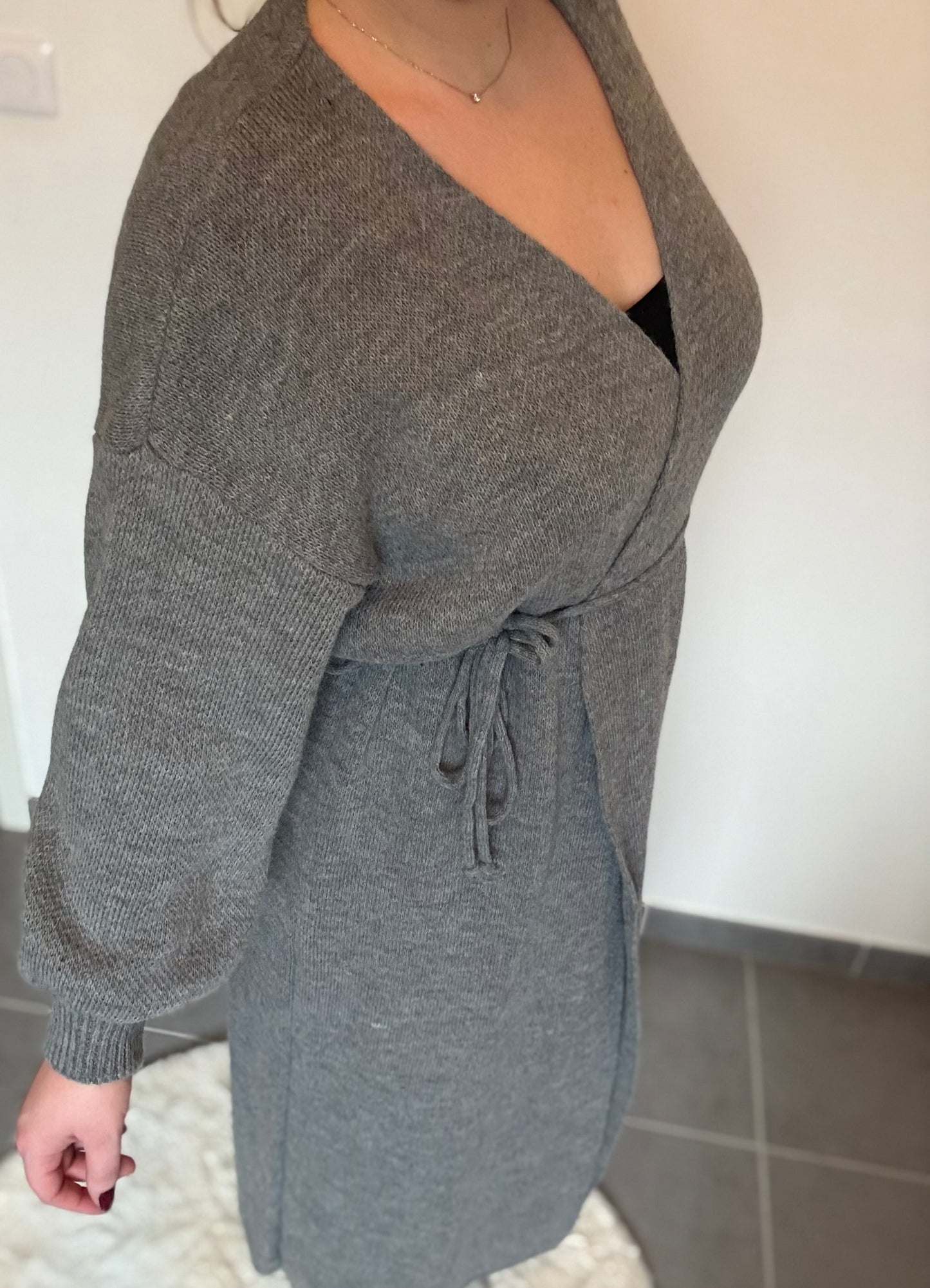 Robe en maille grise Elisa