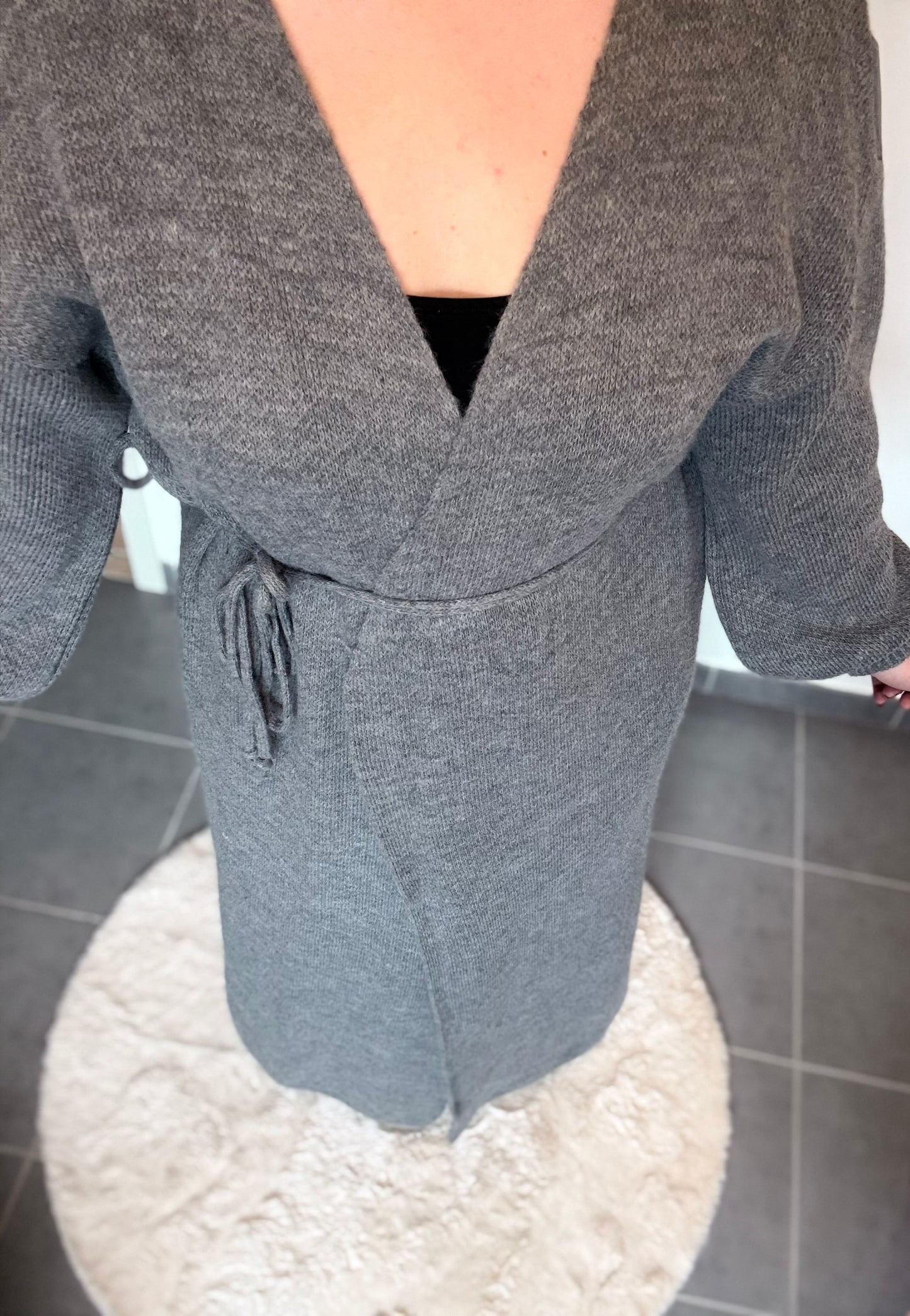 Robe en maille grise Elisa
