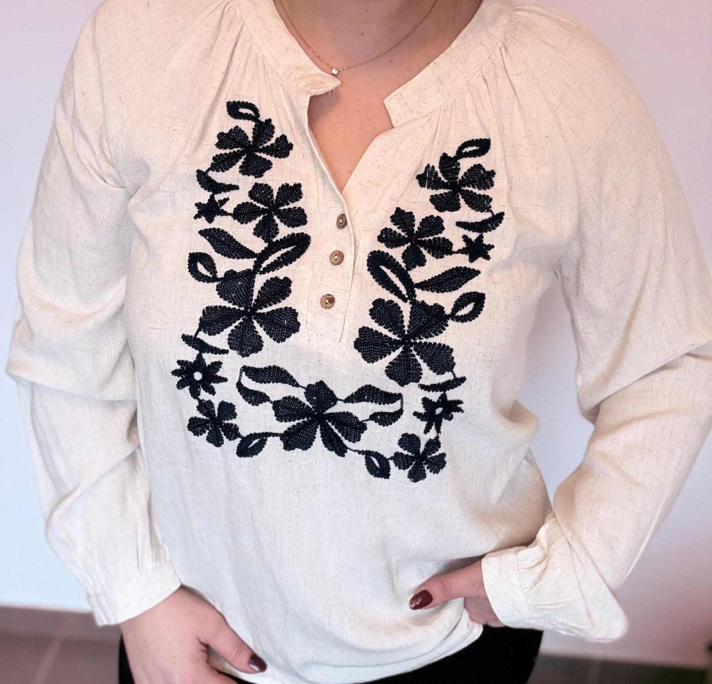Blouse beige bohème Maddy