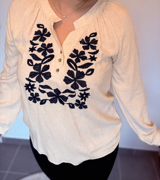 Blouse beige bohème Maddy