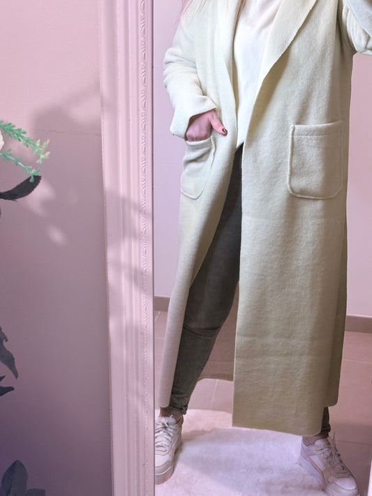 Manteau long beige Tiana