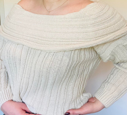 Pull beige Celia col bardot