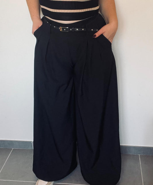 Pantalon noir taille haute Emma