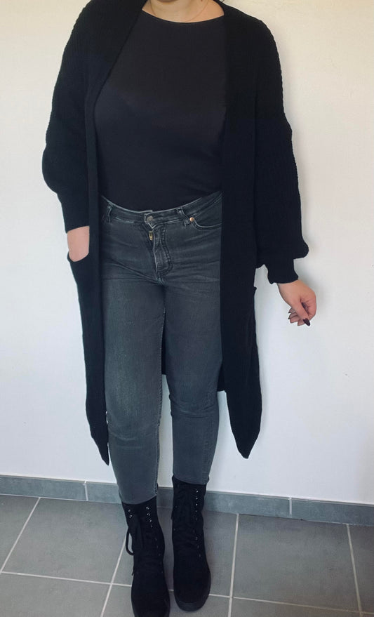 Gilet long noir Stella